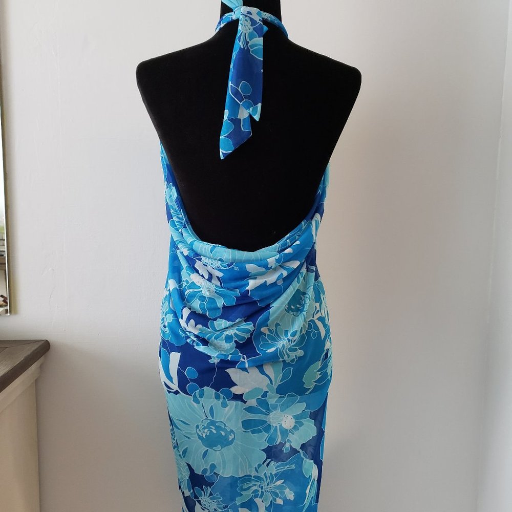 Blue Floral Swim Coverup - Picture 4 of 9